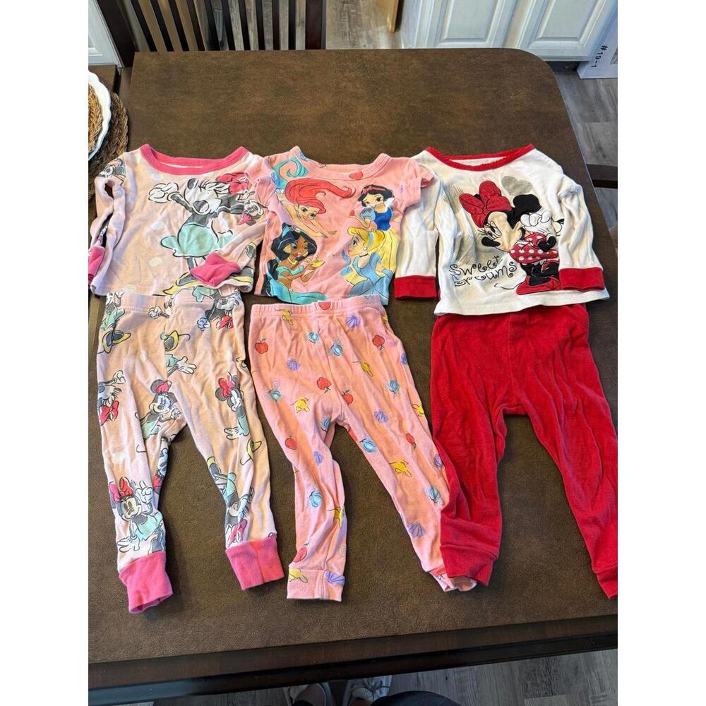 Set of 3 Disney Baby Pajamas - Minnie Mouse and Princesses, 18 Months